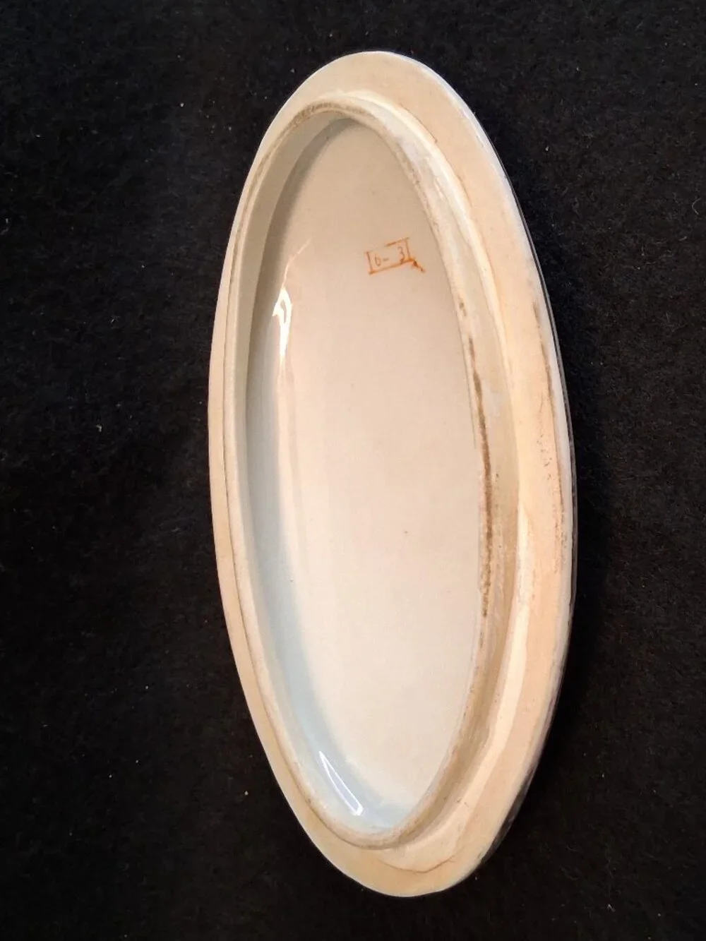 VTG Made in China Chinoiserie Ceramic Oval Trinket Box Bird & Floral Gold Accent - Picture 10 of 13